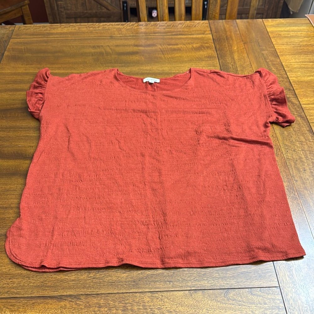 Max Studio Ruffle Sleeve T Shirt Size 1X